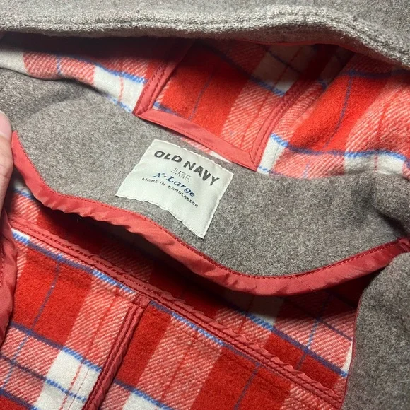 Old Navy Women's Brown Wool Blend Hooded Toggle Duffle Coat XL - Picture 4 of 5